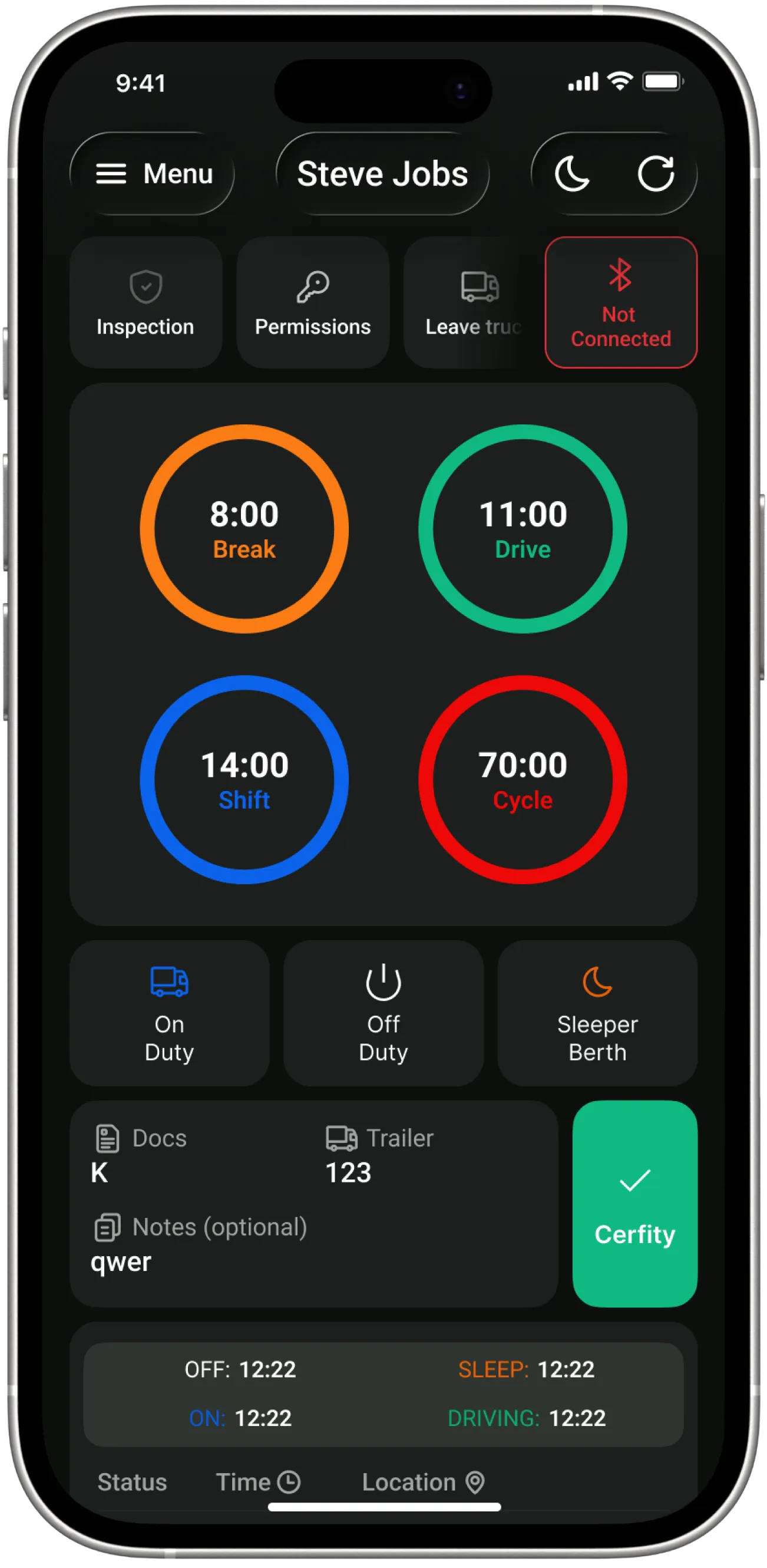 Mobile telematics app preview